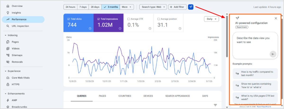 Google Search Console’s AI Configuration Tool